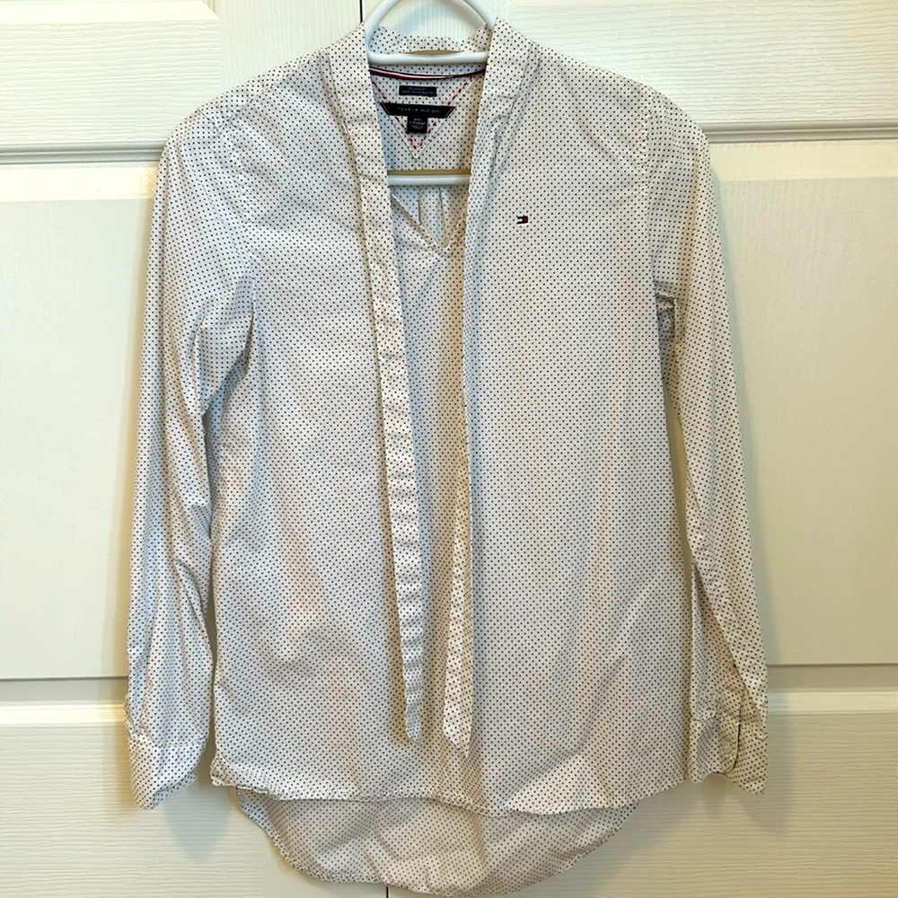 Tommy Hilfiger Black and White Polka Dot Blouse